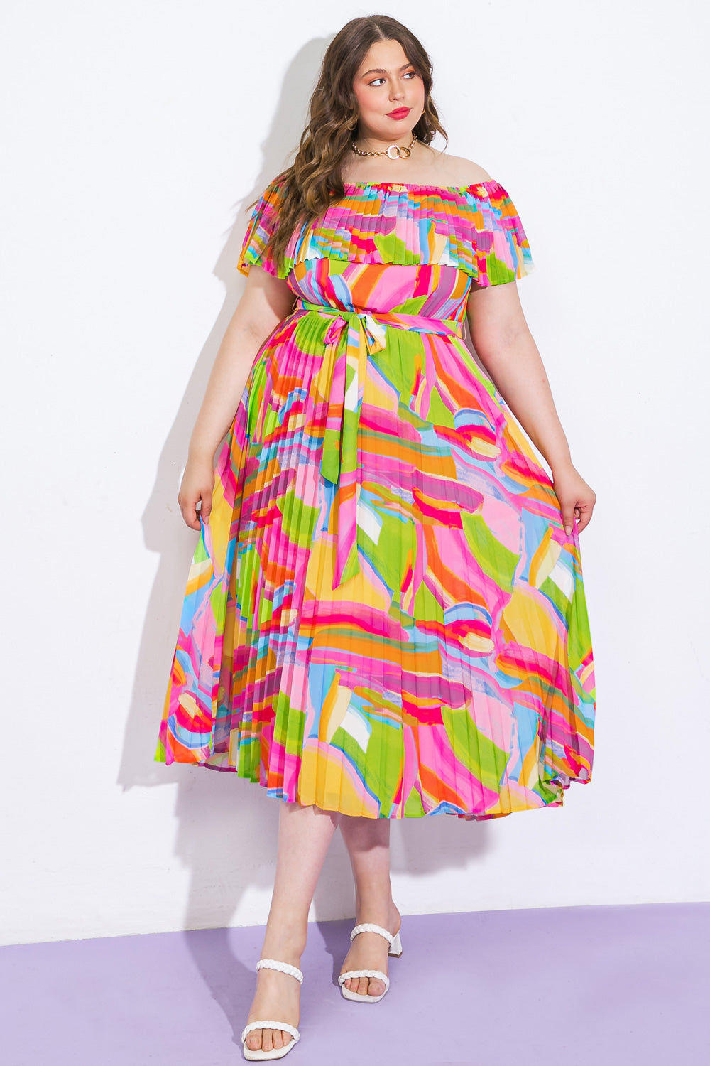 BLOSSOM BOULEVARD WOVEN MIDI DRESS Flying Tomato